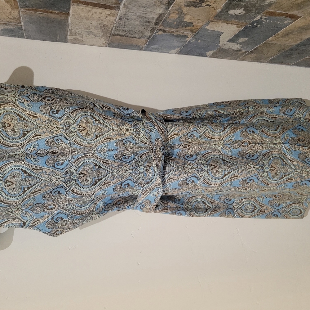 Talbots Size 4P  Light Blue and Gold Dress